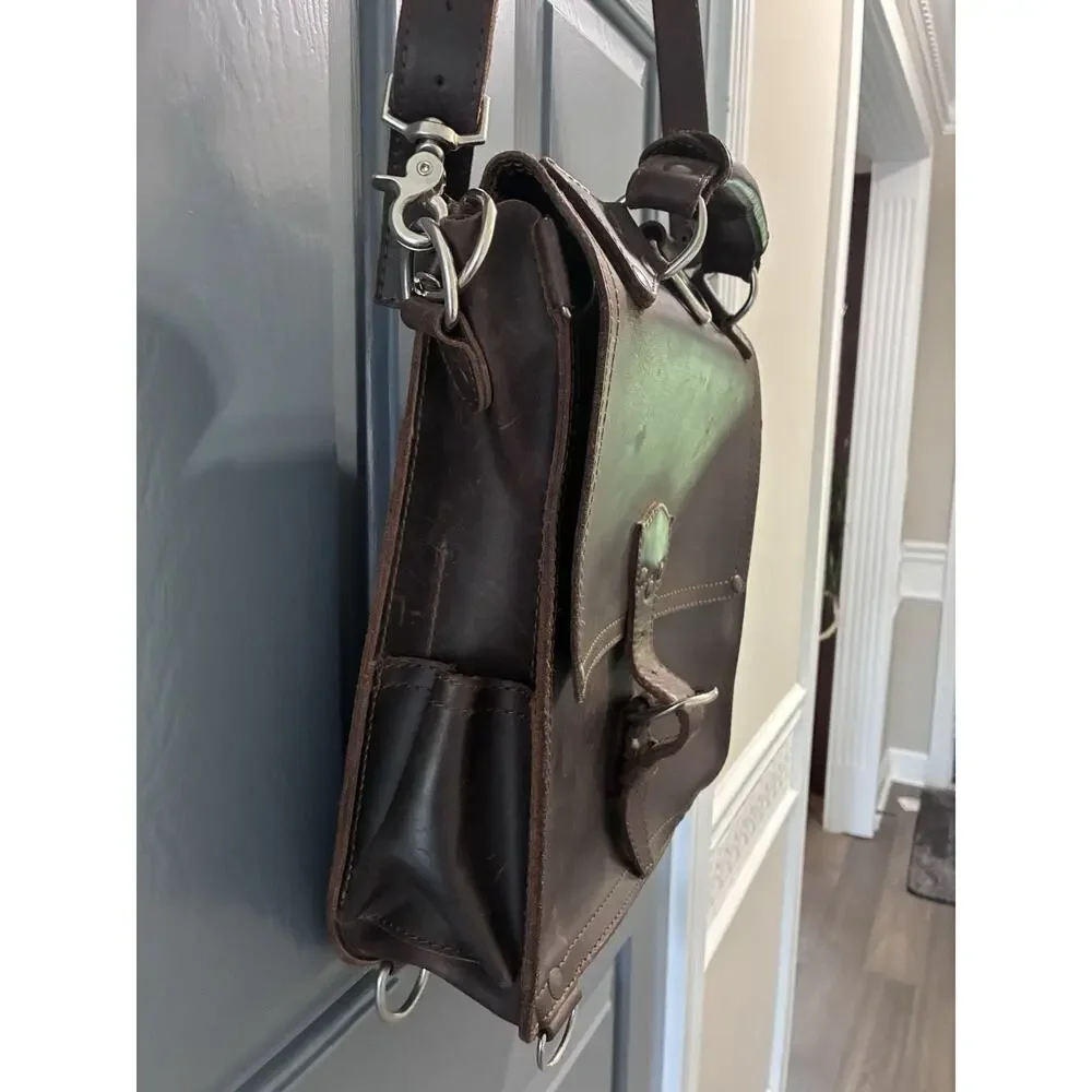 Saddleback Leather Company Coffee Brown Messenger Bag Converitble Backpack